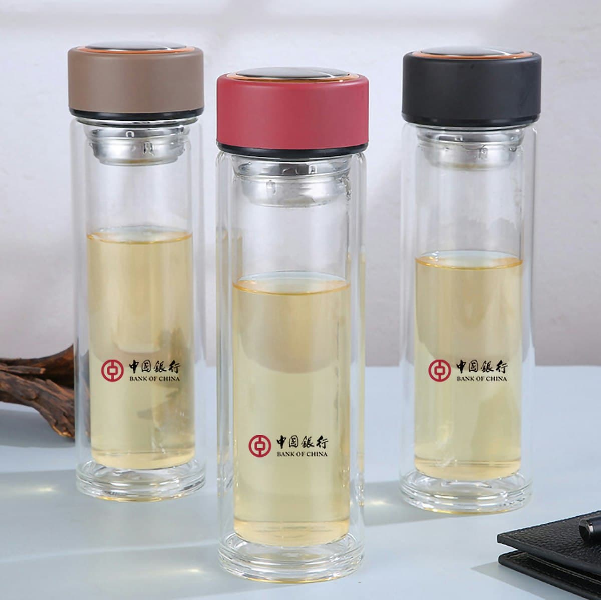 Chai thủy tinh hai vách 350ml - in logo