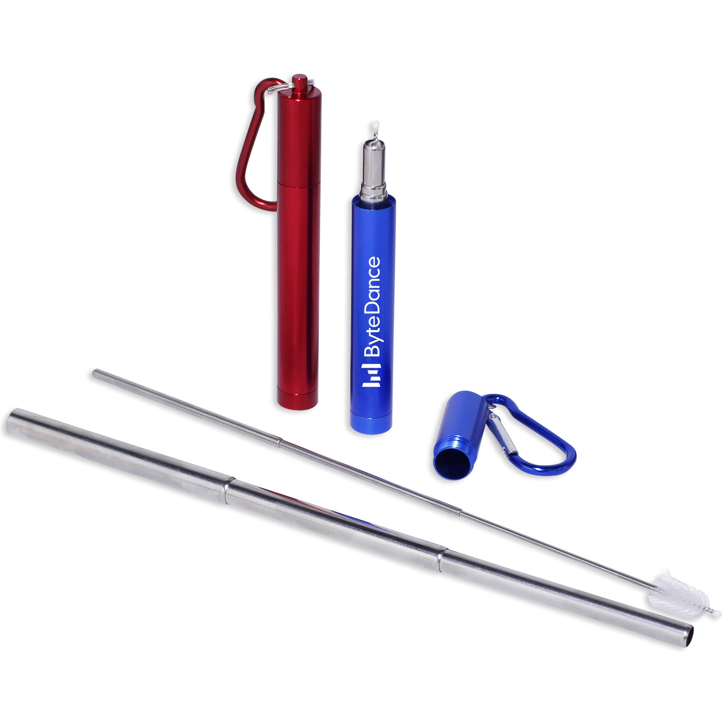 Telescopic Stainless Steel Straw Kit - custom logo - Image 1