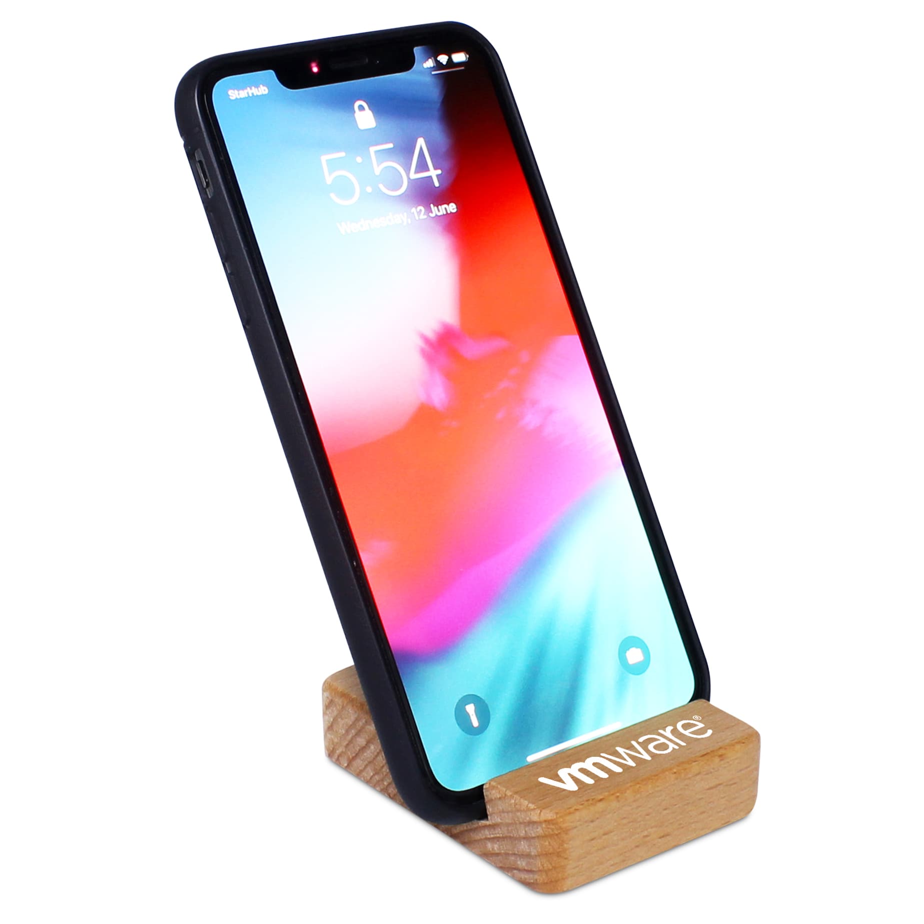 Mini Wooden Phone Holder - custom logo - Image 1