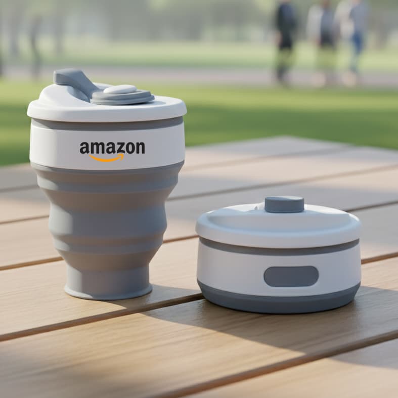 300ml Collapsible Coffee Cup - custom logo - Image 1