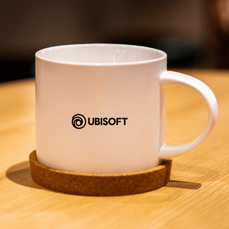 500ml Premium Ceramic Mug with Cork Coaster Set - custom logo - Image 1